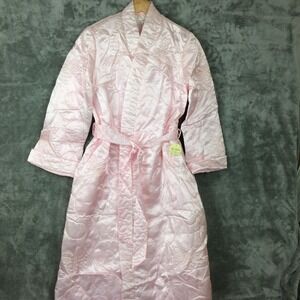 Vtg Hudsons Bay Quilted Robe Housecoat 60s 50s Pink Small NEW OLD STOCK